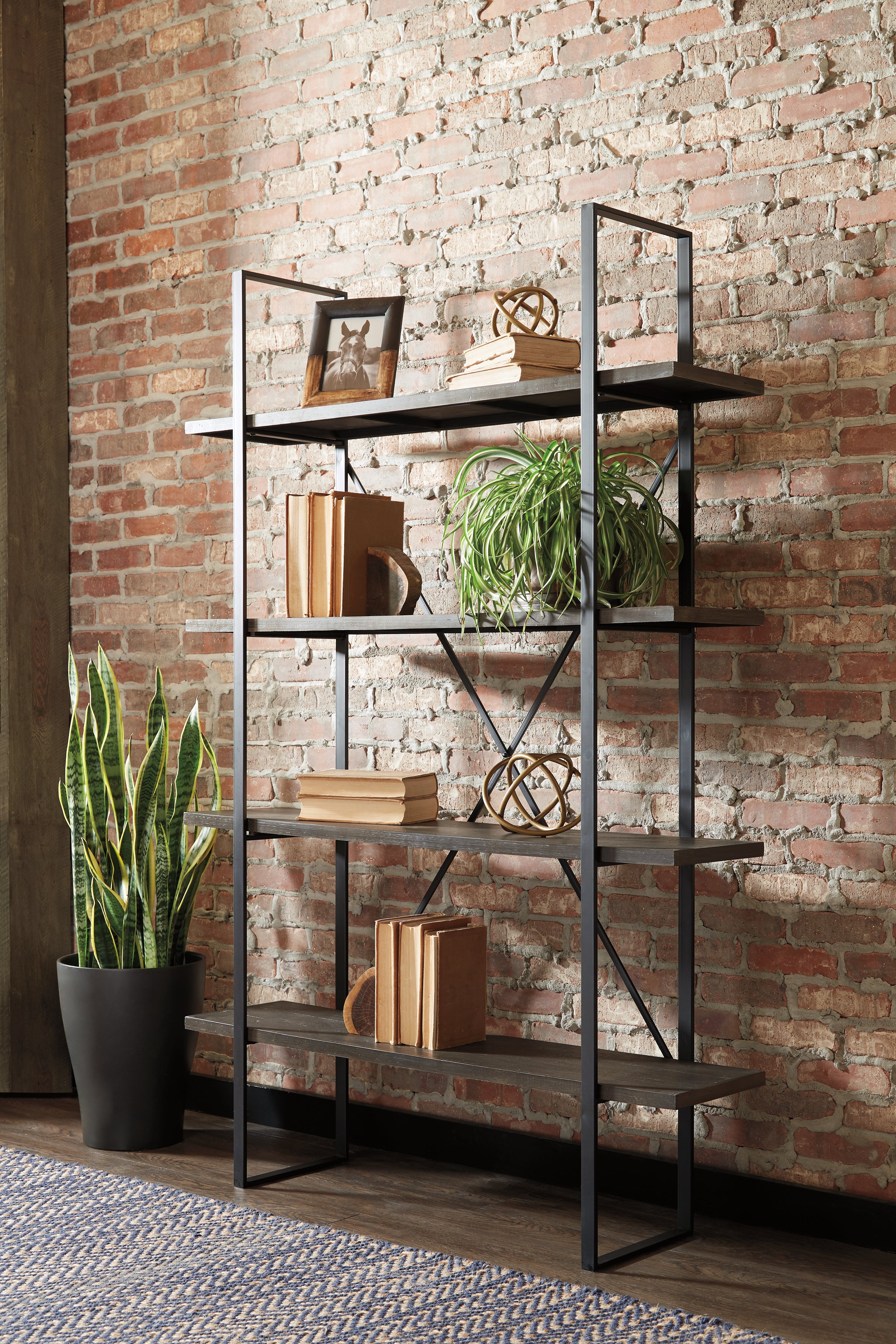 Bay Furniture Gallery - Ashley Furniture - Gilesgrove Bookcase - Bookcase / Black/Gray - A4000017