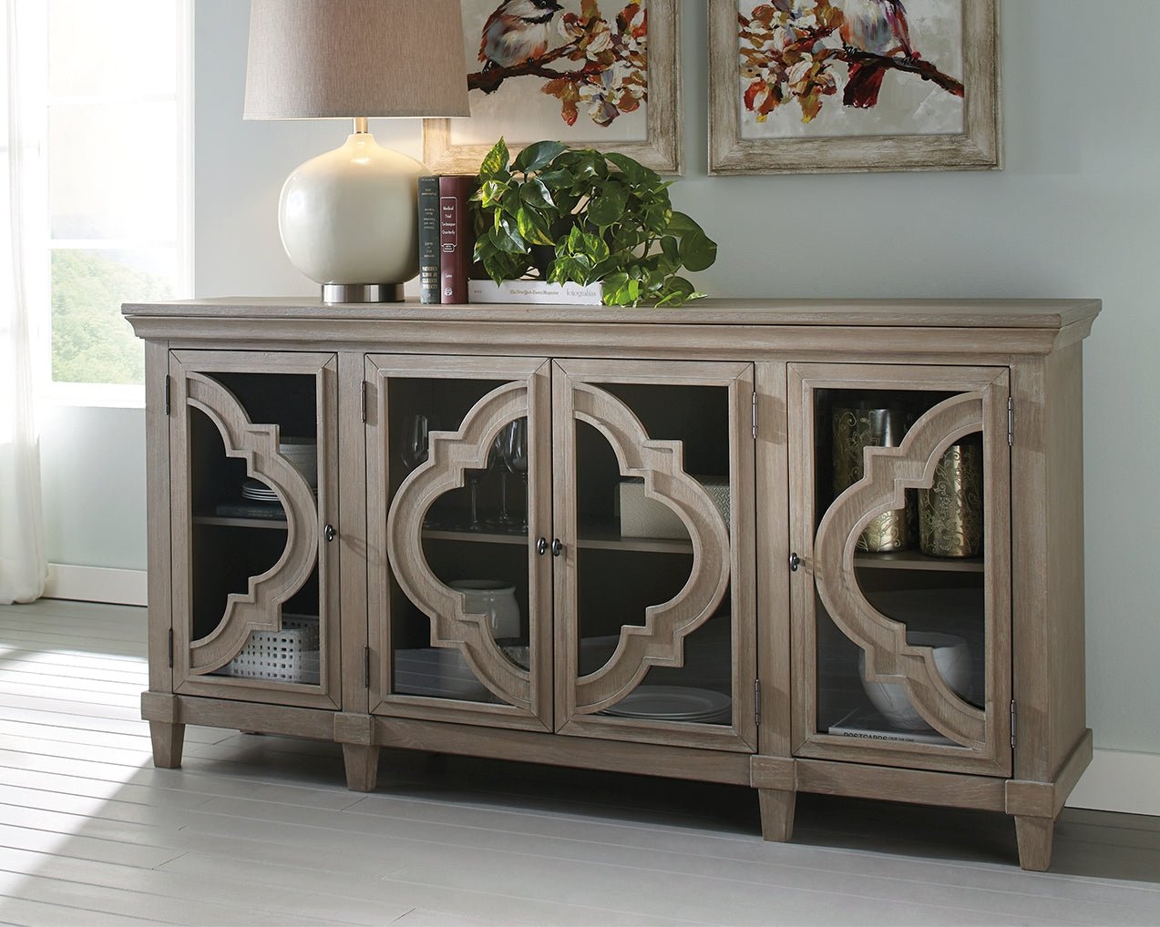 Bay Furniture Gallery - Ashley Furniture - Fossil Ridge Accent Cabinet - Accent Cabinet / Gray - A4000037