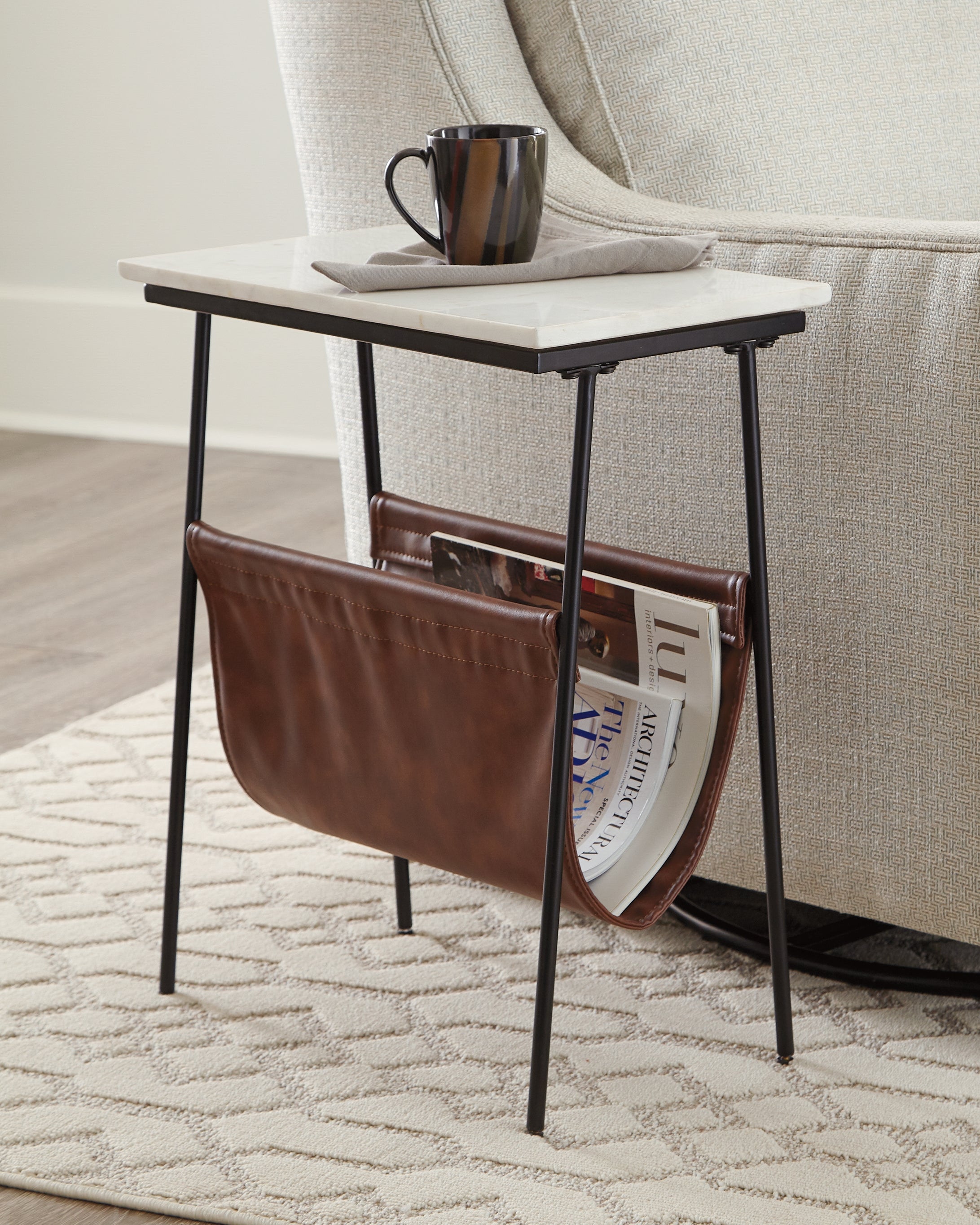 Bay Furniture Gallery - Ashley Furniture - Etanbury Accent Table - Accent Table / Brown/Black/White - A4000254