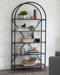 Bay Furniture Gallery - Ashley Furniture - Galtbury Bookcase - Bookcase / Brown/Black - A4000325