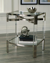Bay Furniture Gallery - Ashley Furniture - Chaseton Accent Table - Accent Table / Clear/Silver Finish - A4000334