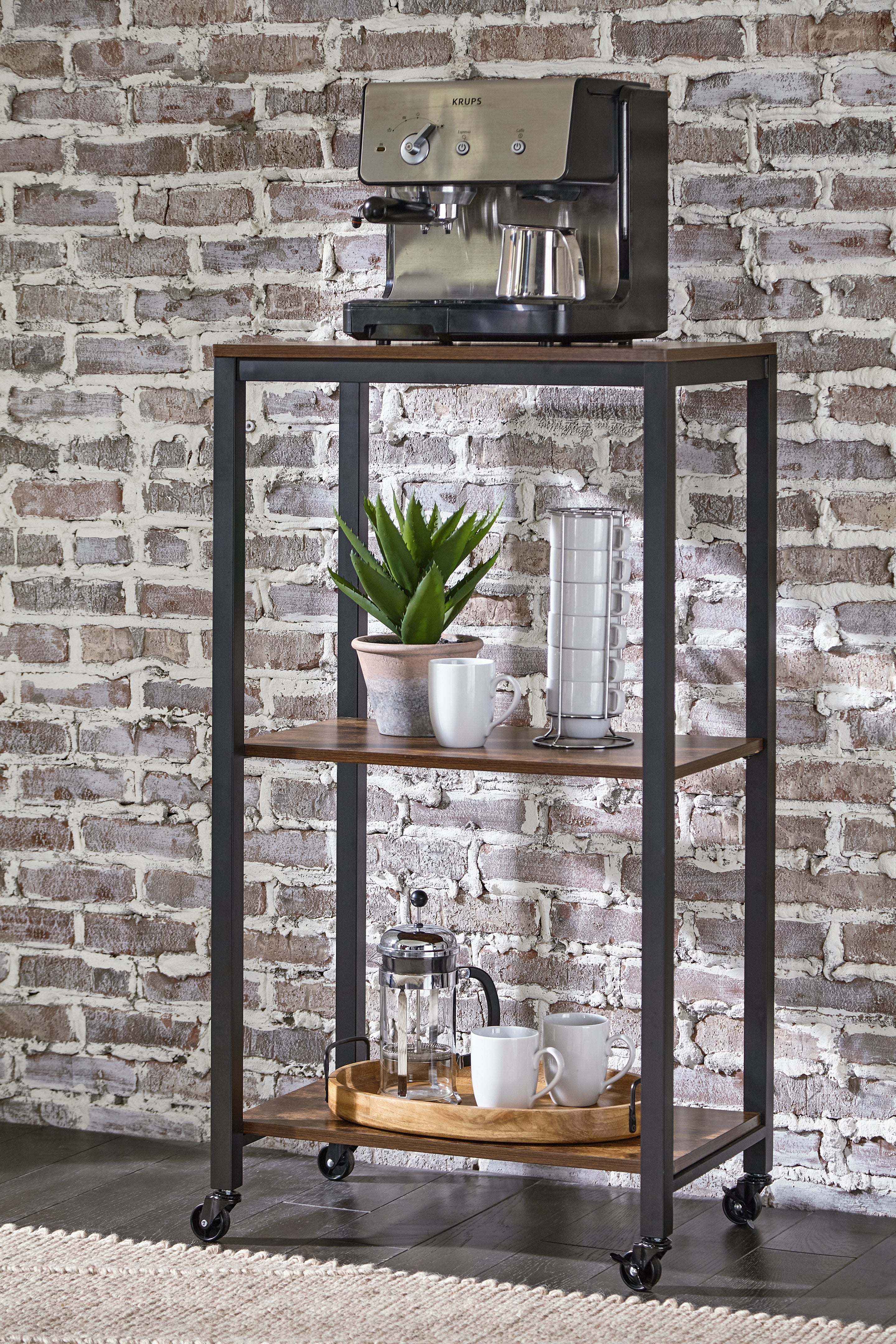 Bay Furniture Gallery - Ashley Furniture - Bevinfield Bar Cart - Bar Cart / Brown/Black - A4000394