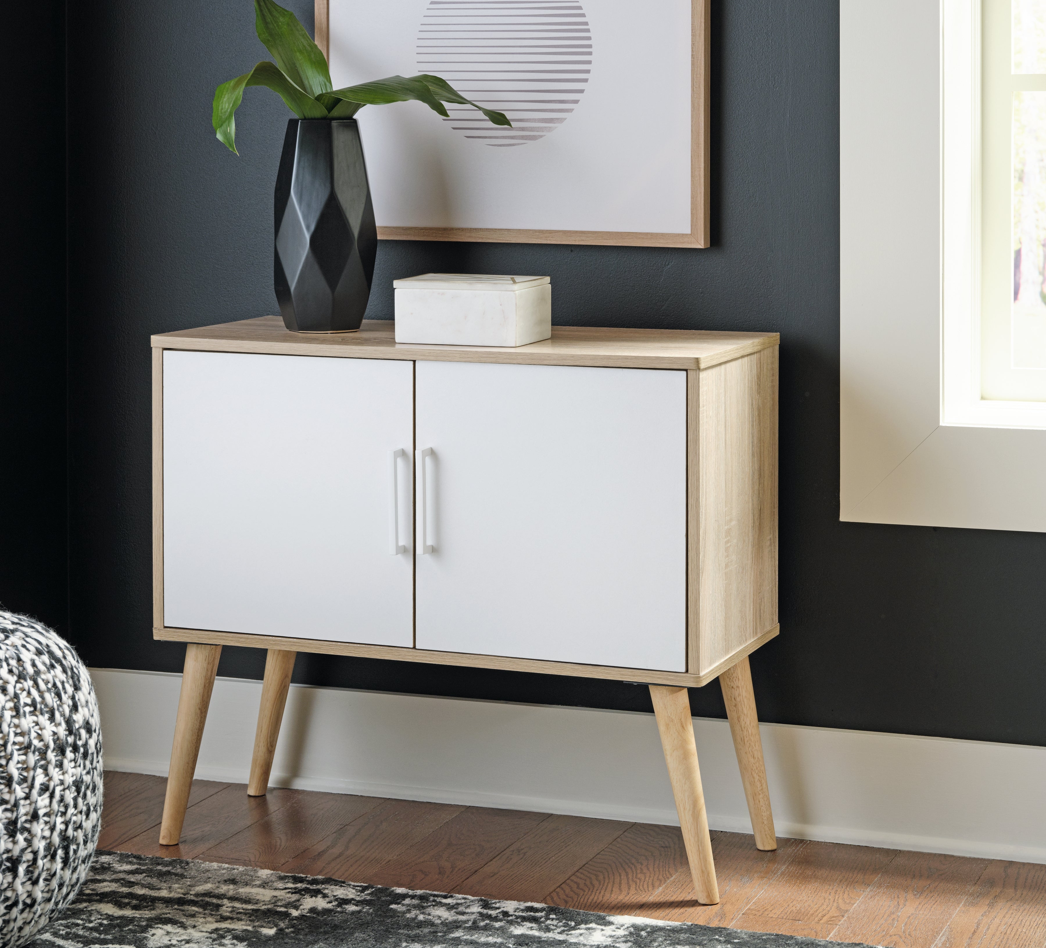 Bay Furniture Gallery - Ashley Furniture - Orinfield Accent Cabinet - Accent Cabinet / Natural/White - A4000396