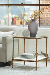 Bay Furniture Gallery - Ashley Furniture - Ryandale Accent Table - Accent Table / Antique Brass Finish - A4000442