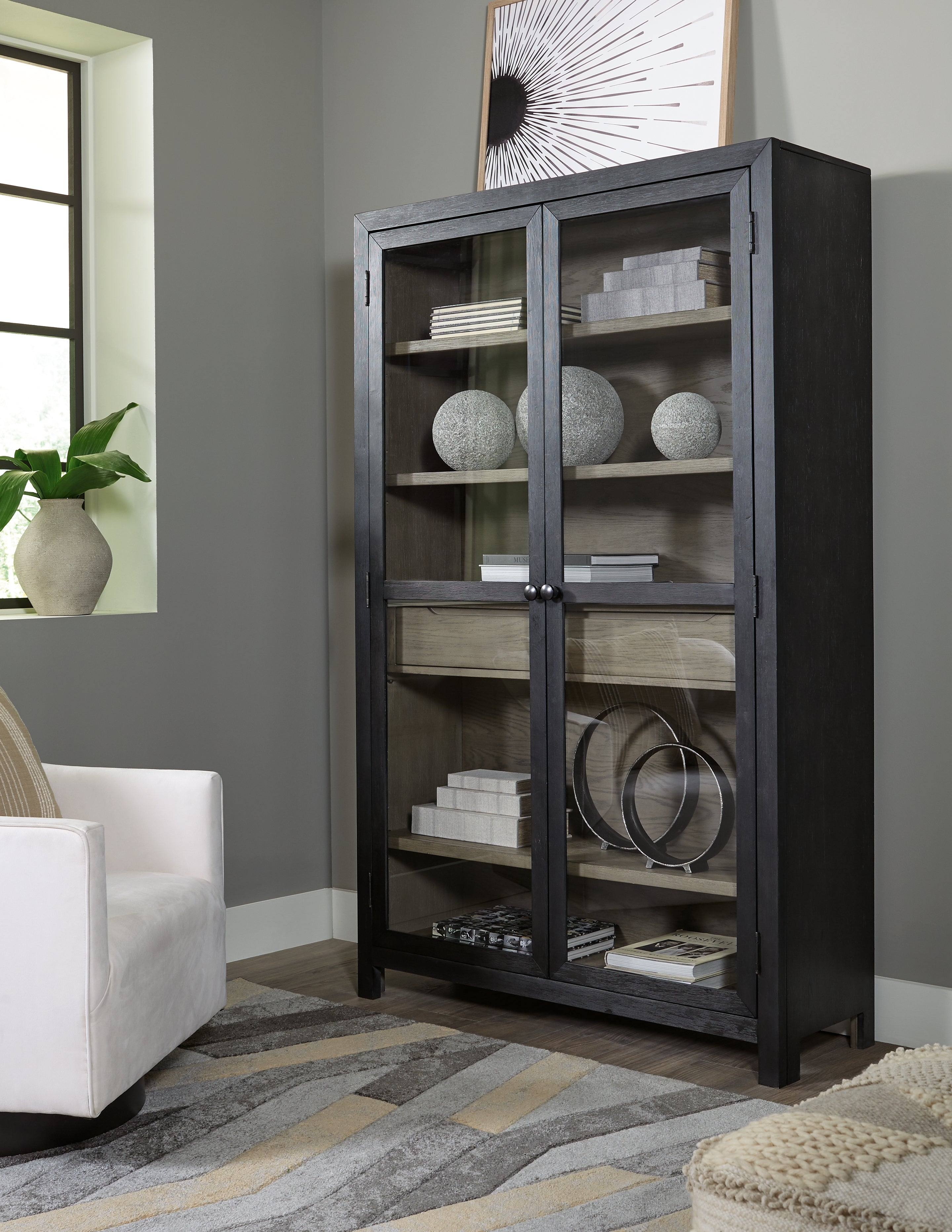 Bay Furniture Gallery - Ashley Furniture - Lenston Accent Cabinet - Accent Cabinet / Black/Gray - A4000507