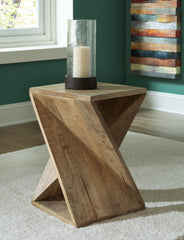 Bay Furniture Gallery - Ashley Furniture - Zalemont Accent Table - Accent Table / Distressed Brown - A4000510