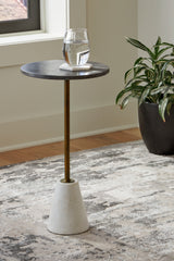 Bay Furniture Gallery - Ashley Furniture - Caramont Accent Table - Accent Table / Black/White/Gold Finish - A4000540