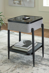 Bay Furniture Gallery - Ashley Furniture - Jorvalee Accent Table with Speaker - Accent Table with Speaker / Gray/Black - A4000550