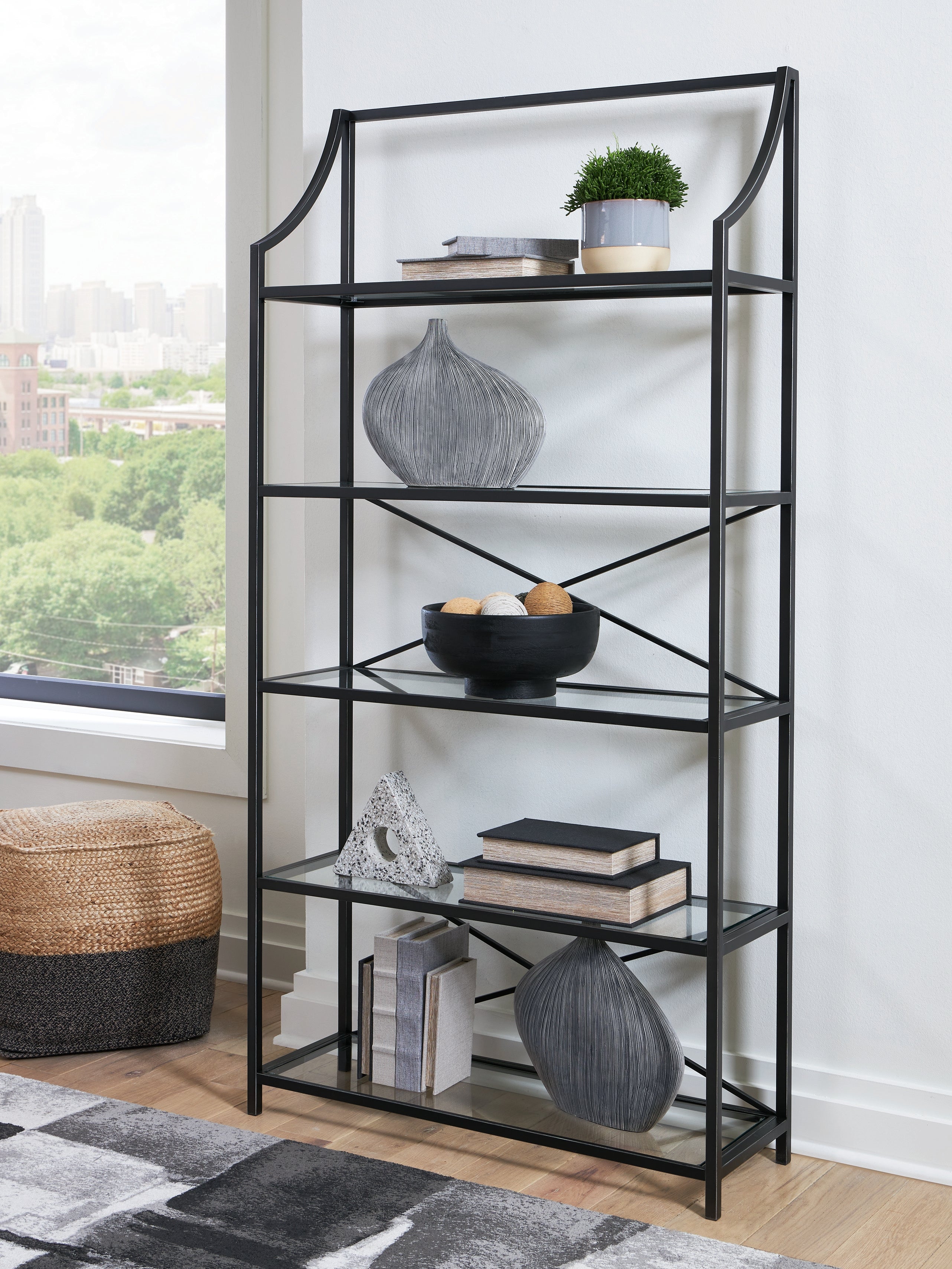 Bay Furniture Gallery - Ashley Furniture - Dakerwell Bookcase - Bookcase / Antique Black - A4000557
