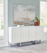 Bay Furniture Gallery - Ashley Furniture - Ornawel Accent Cabinet - Accent Cabinet / Distressed White - A4000569