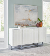 Bay Furniture Gallery - Ashley Furniture - Ornawel Accent Cabinet - Accent Cabinet / Distressed White - A4000569