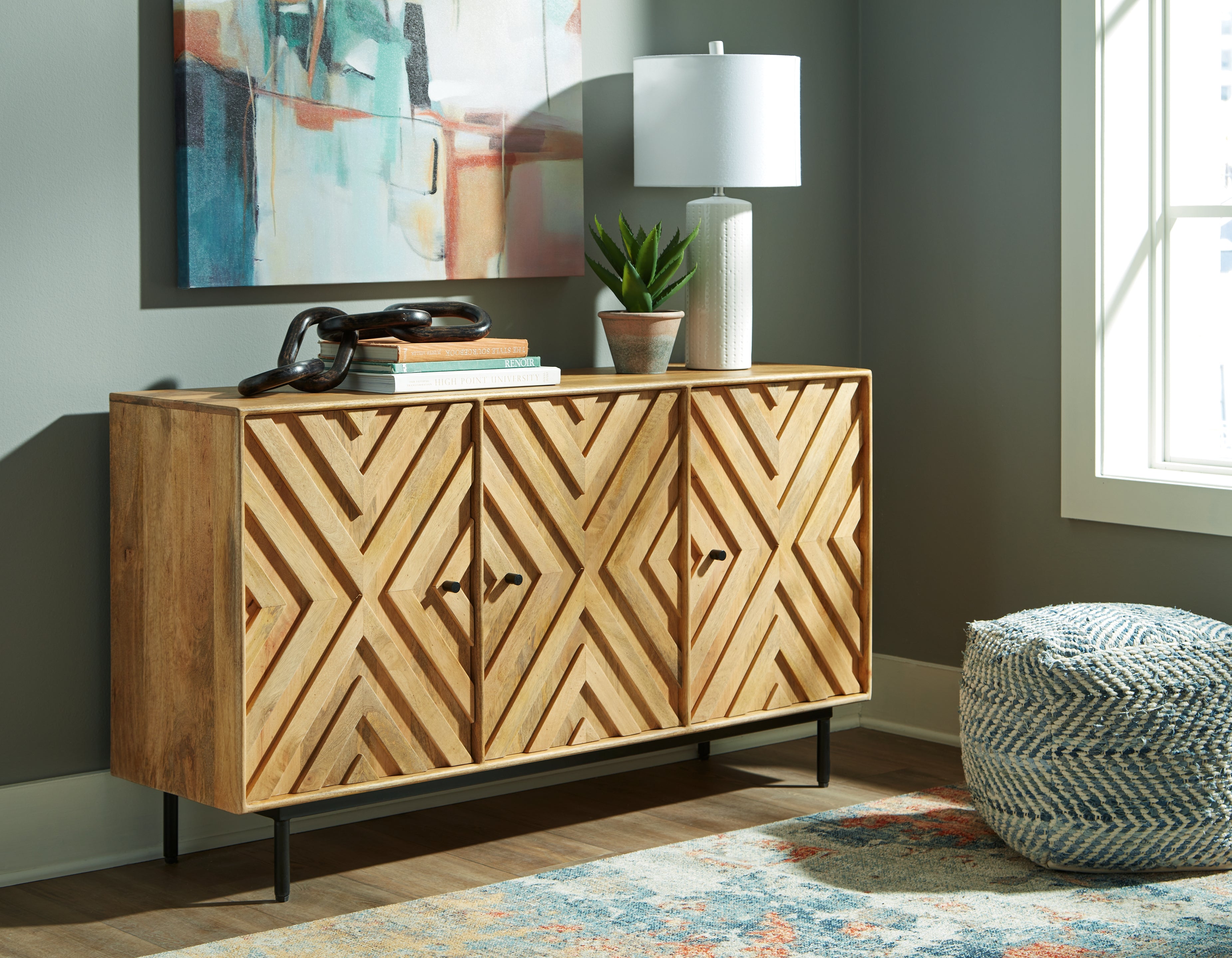 Bay Furniture Gallery - Ashley Furniture - Cadewick Accent Cabinet - Accent Cabinet / Natural - A4000570