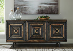 Bay Furniture Gallery - Ashley Furniture - Fair Ridge Accent Cabinet - Accent Cabinet / Distressed Black - A4000573