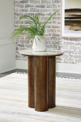 Bay Furniture Gallery - Ashley Furniture - Henfield Accent Table - Accent Table / Beige/Brown - A4000623