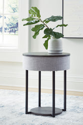 Bay Furniture Gallery - Ashley Furniture - Sethlen Accent Table with Speaker - Accent Table with Speaker / Gray/Black - A4000641