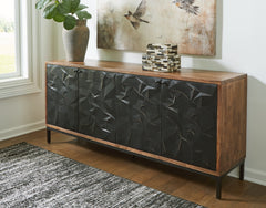 Bay Furniture Gallery - Ashley Furniture - Dorannby Accent Cabinet - Accent Cabinet / Black/Brown - A4000649