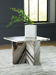 Bay Furniture Gallery - Ashley Furniture - Baretton Accent Coffee Table - Accent Cocktail Table / Black/White/Taupe - A4000670