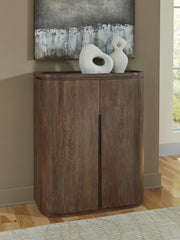 Bay Furniture Gallery - Ashley Furniture - Landermont Bar Cabinet - Bar Cabinet / Medium Brown - A4000697