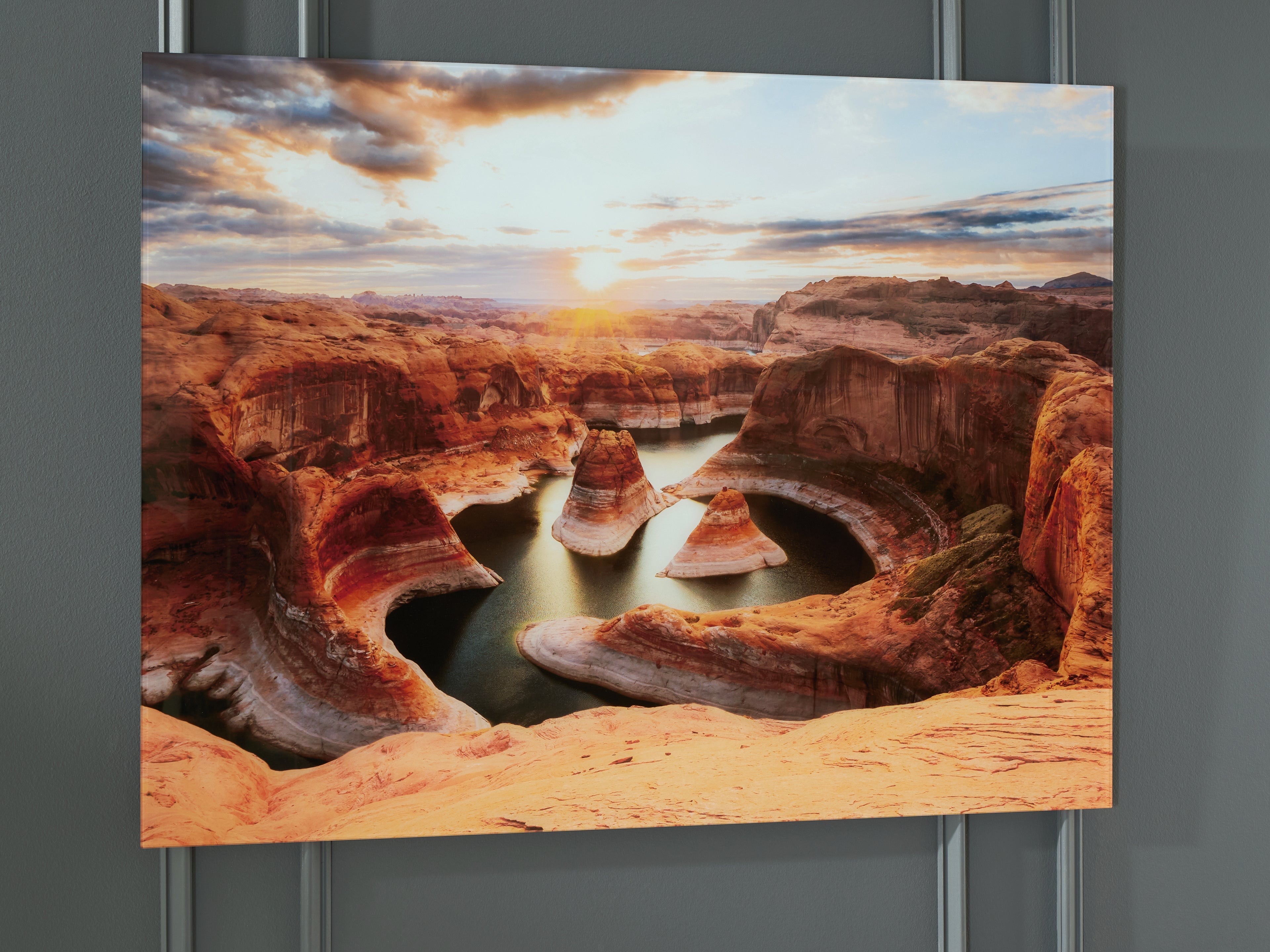 Bay Furniture Gallery - Ashley Furniture - Deemsdon Wall Decor - Wall Art / Blue/Amber - A8000436