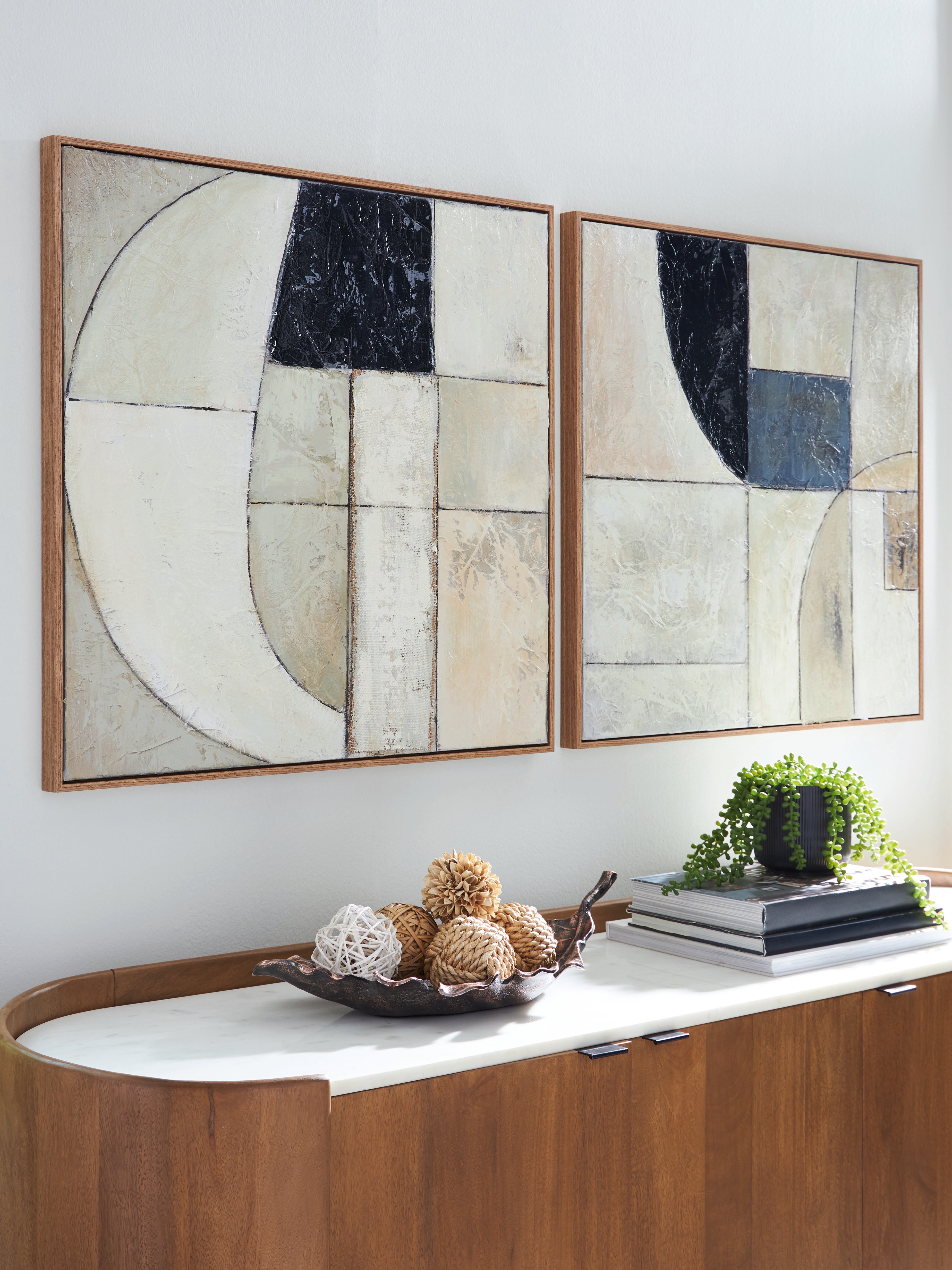 Bay Furniture Gallery - Ashley Furniture - Bexlen Wall Decor - Wall Art Set (Set of 2) / Tan/Taupe/Black - A8000498