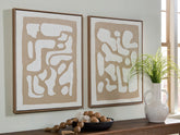 Bay Furniture Gallery - Ashley Furniture - Waldett Wall Decor - Wall Art Set (Set of 2) / Beige/White - A8000503