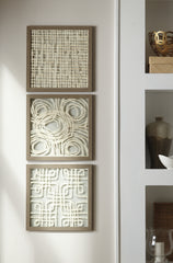 Bay Furniture Gallery - Ashley Furniture - Odella Wall Decor - Wall Decor Set (3/CN) / Cream/Taupe - A8010009