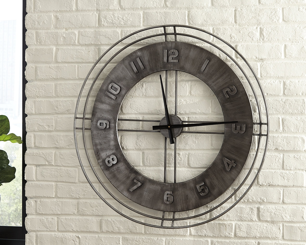 Bay Furniture Gallery - Ashley Furniture - Ana Sofia Wall Decor - Wall Clock / Antique Gray - A8010068