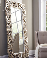 Bay Furniture Gallery - Ashley Furniture - Lucia Mirror - Floor Mirror / Antique Silver Finish - A8010123