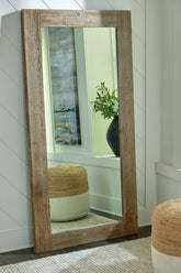 Bay Furniture Gallery - Ashley Furniture - Waltleigh Mirror - Accent Mirror / Distressed Brown - A8010277