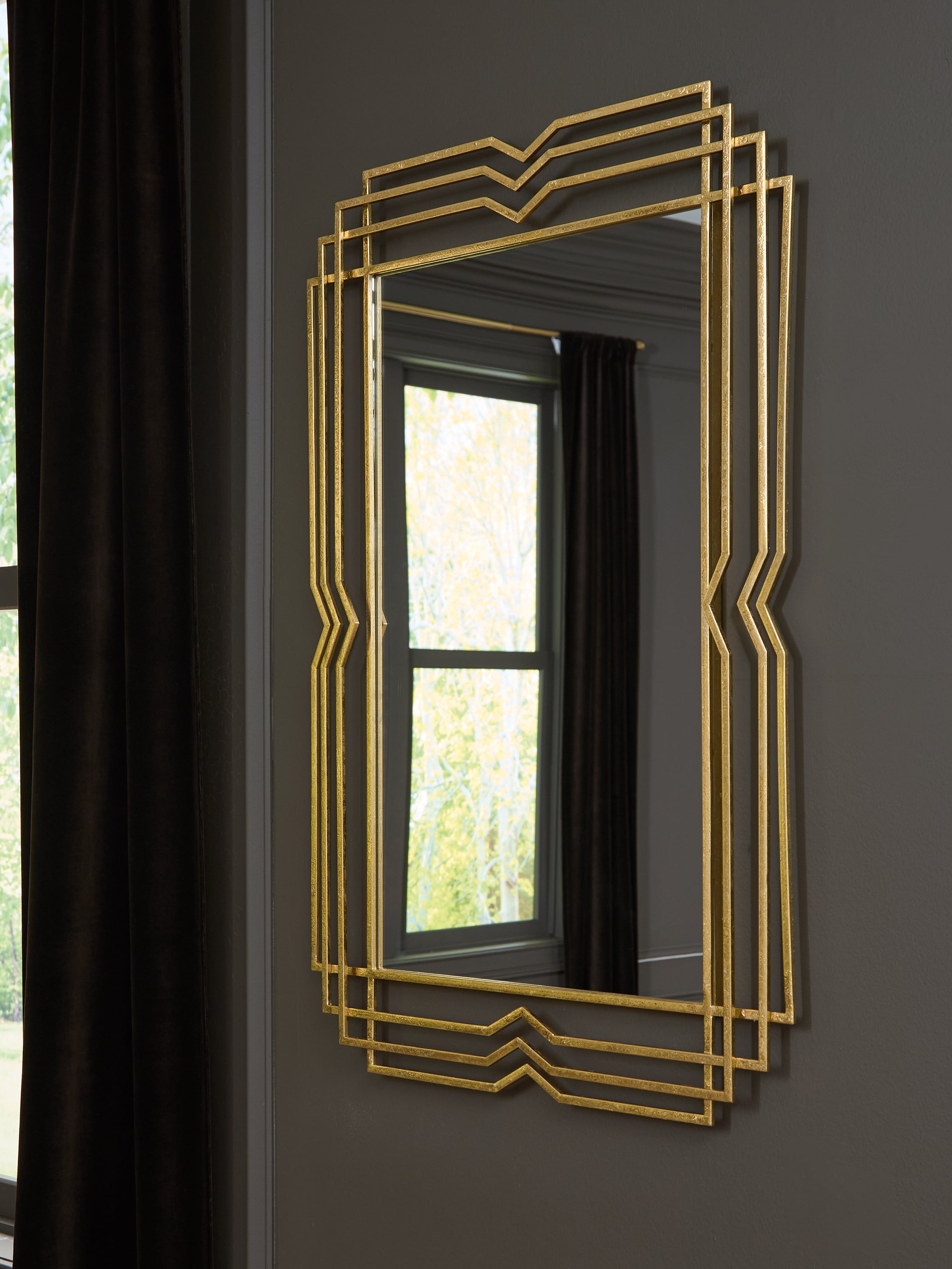 Bay Furniture Gallery - Ashley Furniture - Claybrook Mirror - Accent Mirror / Gold Finish - A8010349