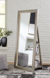 Bay Furniture Gallery - Ashley Furniture - Evesen Mirror - Floor Standing Mirror/Storage / White - A8010383