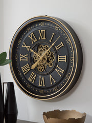 Bay Furniture Gallery - Ashley Furniture - Dairton Wall Decor - Wall Clock / Black/Gold Finish - A8010385