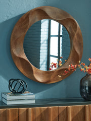 Bay Furniture Gallery - Ashley Furniture - Aajon Mirror - Accent Mirror / Brown - A8010427