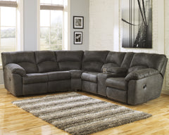Bay Furniture Gallery - Ashley Furniture - Tambo Sectional - 2-Piece Reclining Sectional / Pewter - 27801S1
