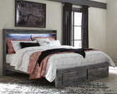 Bay Furniture Gallery - Ashley Furniture - Baystorm Bedroom - King Panel Bed with 2 Storage Drawers / Gray - B221B12