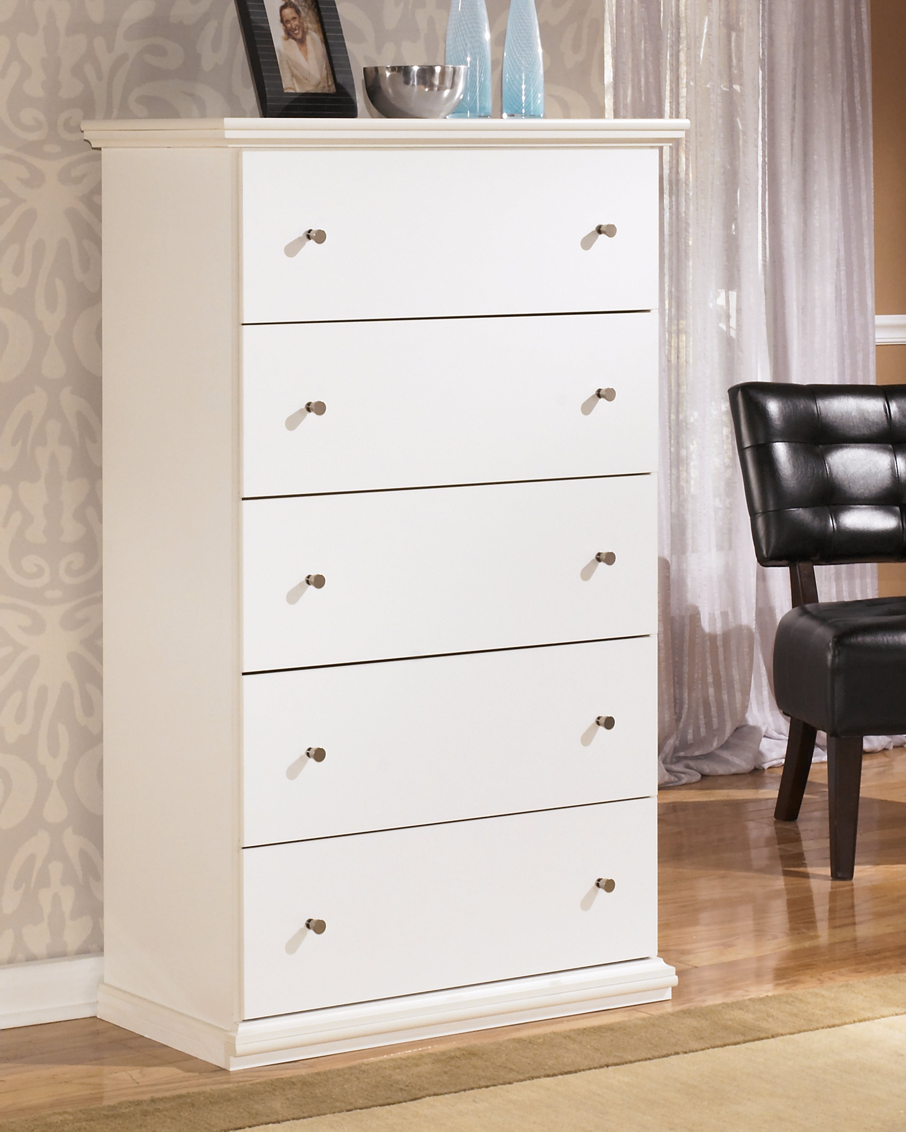 Bay Furniture Gallery - Ashley Furniture - Bostwick Shoals Bedroom - One Drawer Night Stand / White - B139-91