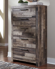 Bay Furniture Gallery - Ashley Furniture - Derekson Bedroom - Queen Panel Bed with 2 Storage Drawers / Multi Gray - B200B13