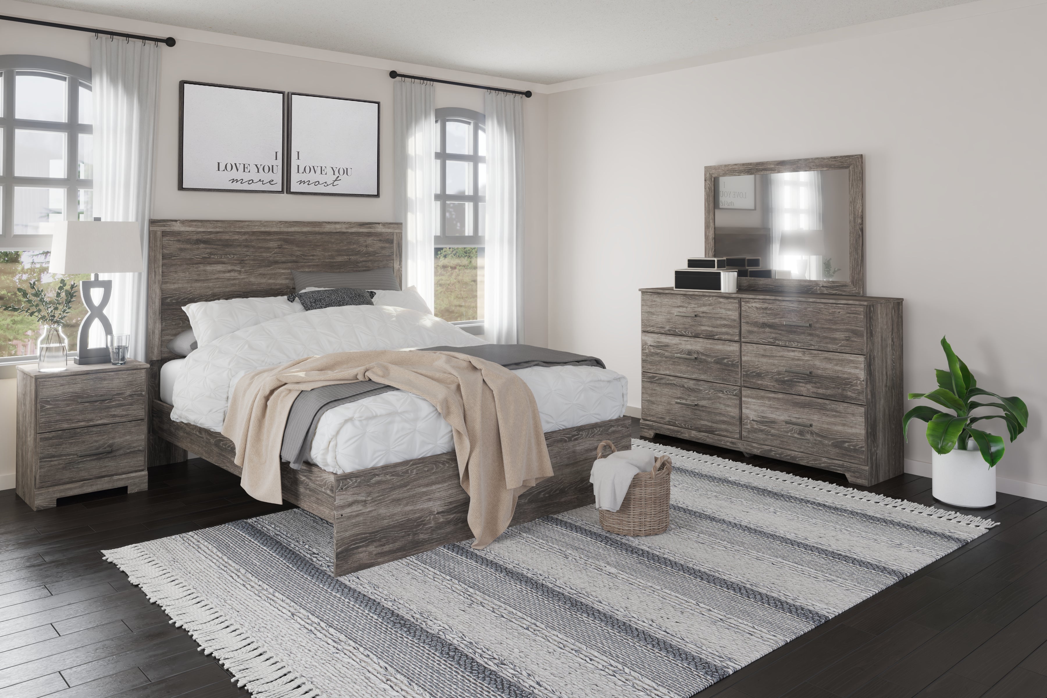 Bay Furniture Gallery - Ashley Furniture - Ralinksi Bedroom - Twin Panel Bed / Gray - B2587B11