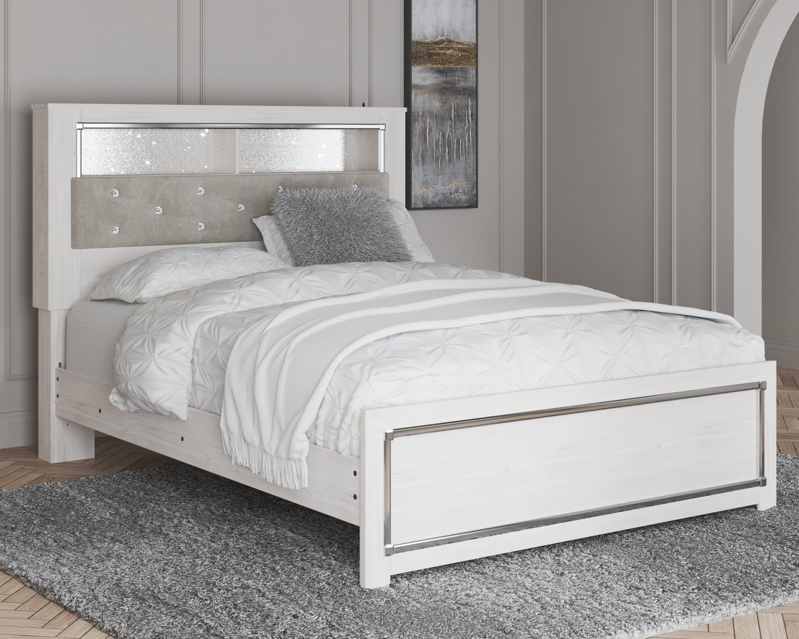 Bay Furniture Gallery - Ashley Furniture - Altyra Bedroom - King Panel Bed / White - B2640B50