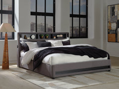 Bay Furniture Gallery - Ashley Furniture - Verishaw Bedroom - California King Upholstered Bed / Gray - PCB2721B22
