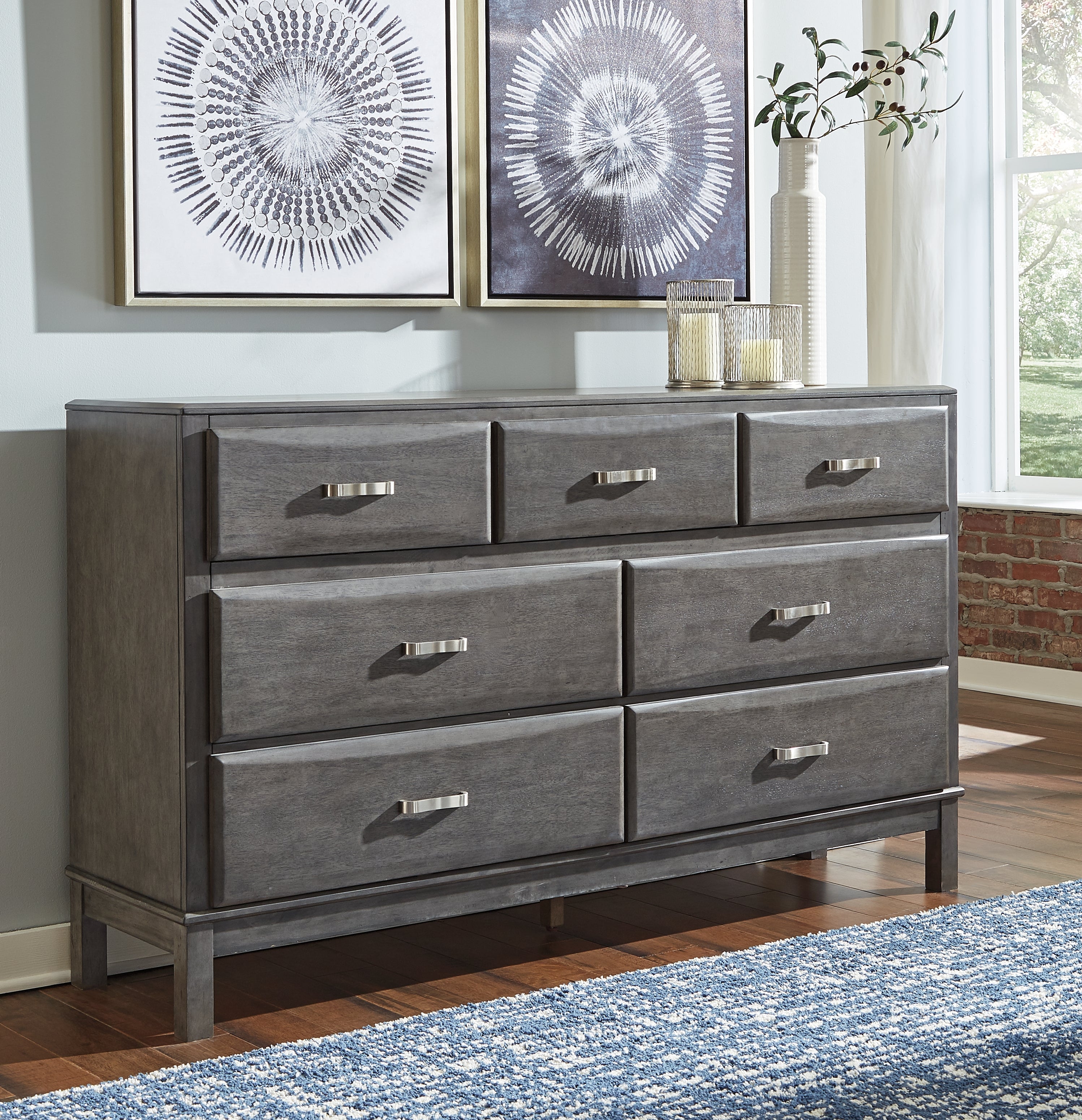 Bay Furniture Gallery - Ashley Furniture - Caitbrook Bedroom - California King Storage Bed with 8 Drawers / Gray - B476B7