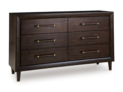 Bay Furniture Gallery - Ashley Furniture - Dantenton Bedroom - Dresser / Merlot - B611-31