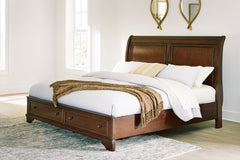 Bay Furniture Gallery - Ashley Furniture - Trellington Bedroom - Queen Sleigh Storage Bed / Brown - B716B1