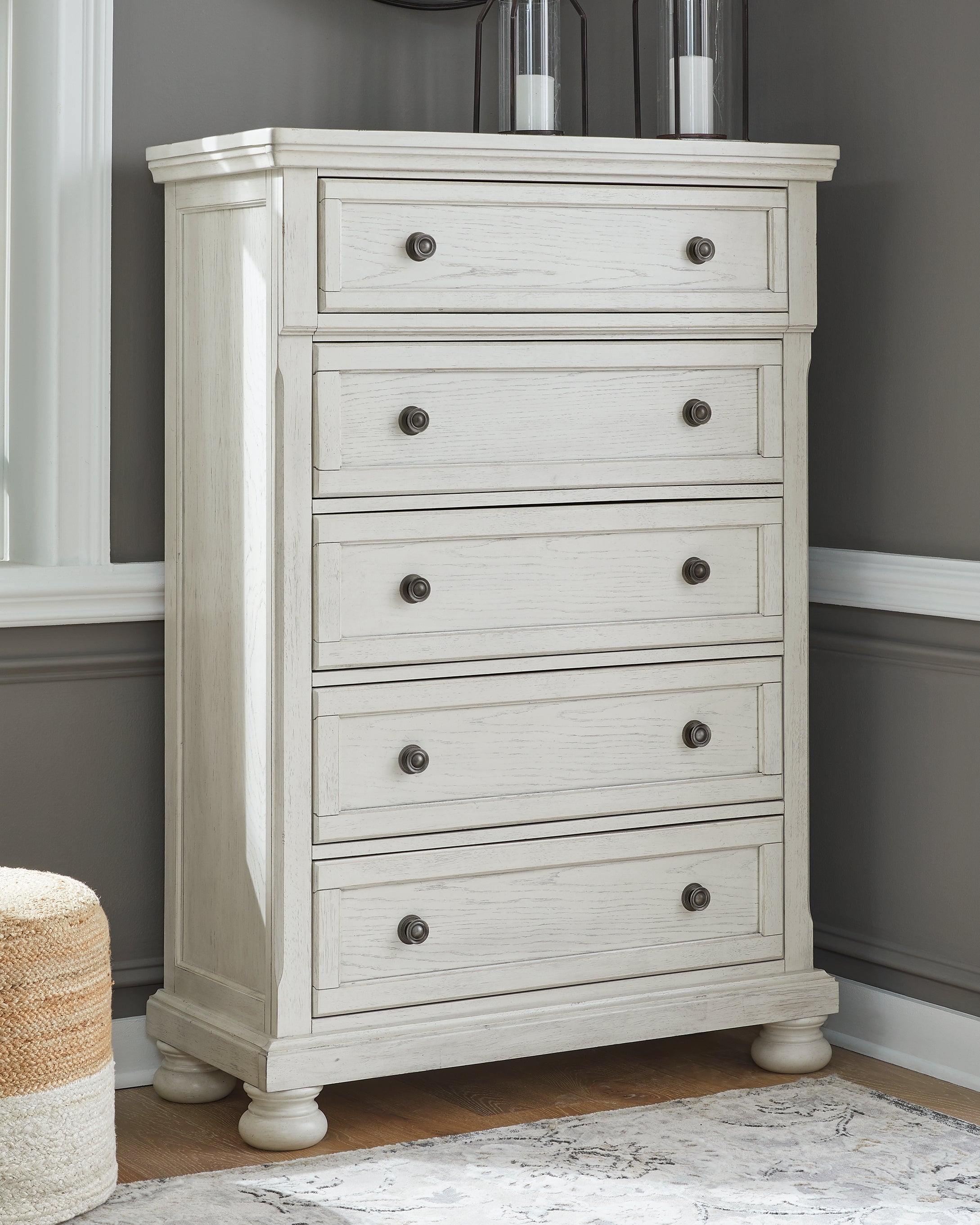 Bay Furniture Gallery - Ashley Furniture - Robbinsdale Bedroom - Queen Panel Storage Bed / Antique White - B742B24