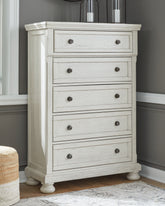 Bay Furniture Gallery - Ashley Furniture - Robbinsdale Bedroom - Queen Panel Storage Bed / Antique White - B742B24