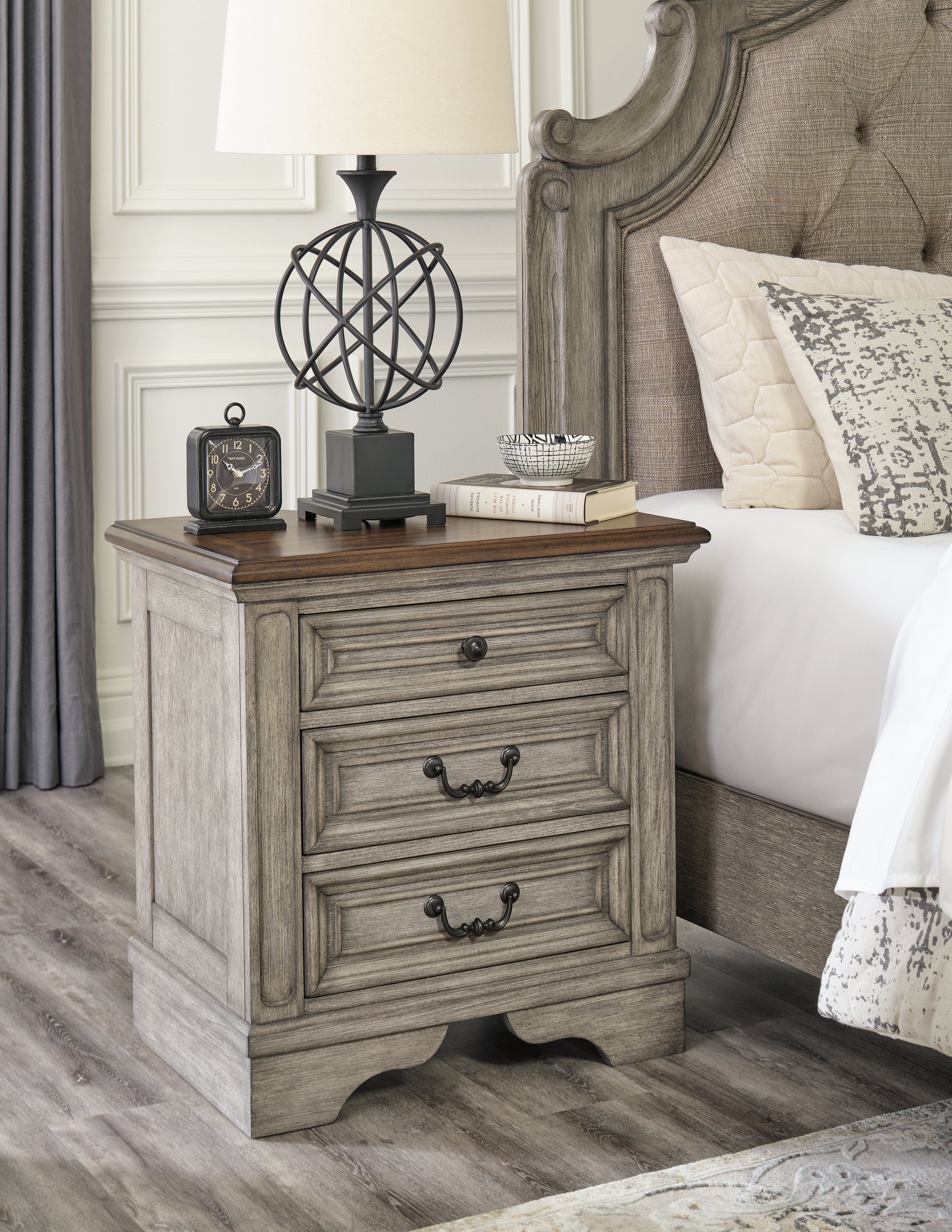Bay Furniture Gallery - Ashley Furniture - Lodenbay Bedroom - Queen Panel Bed / Antique Gray - B751B2