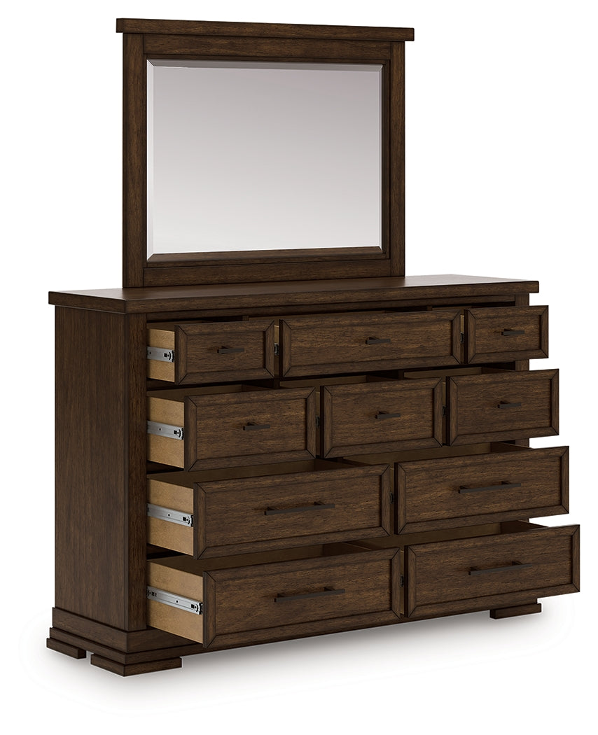 Bay Furniture Gallery - Ashley Furniture - Taffenbrook Bedroom - Three Drawer Night Stand / Medium Brown - B849-93
