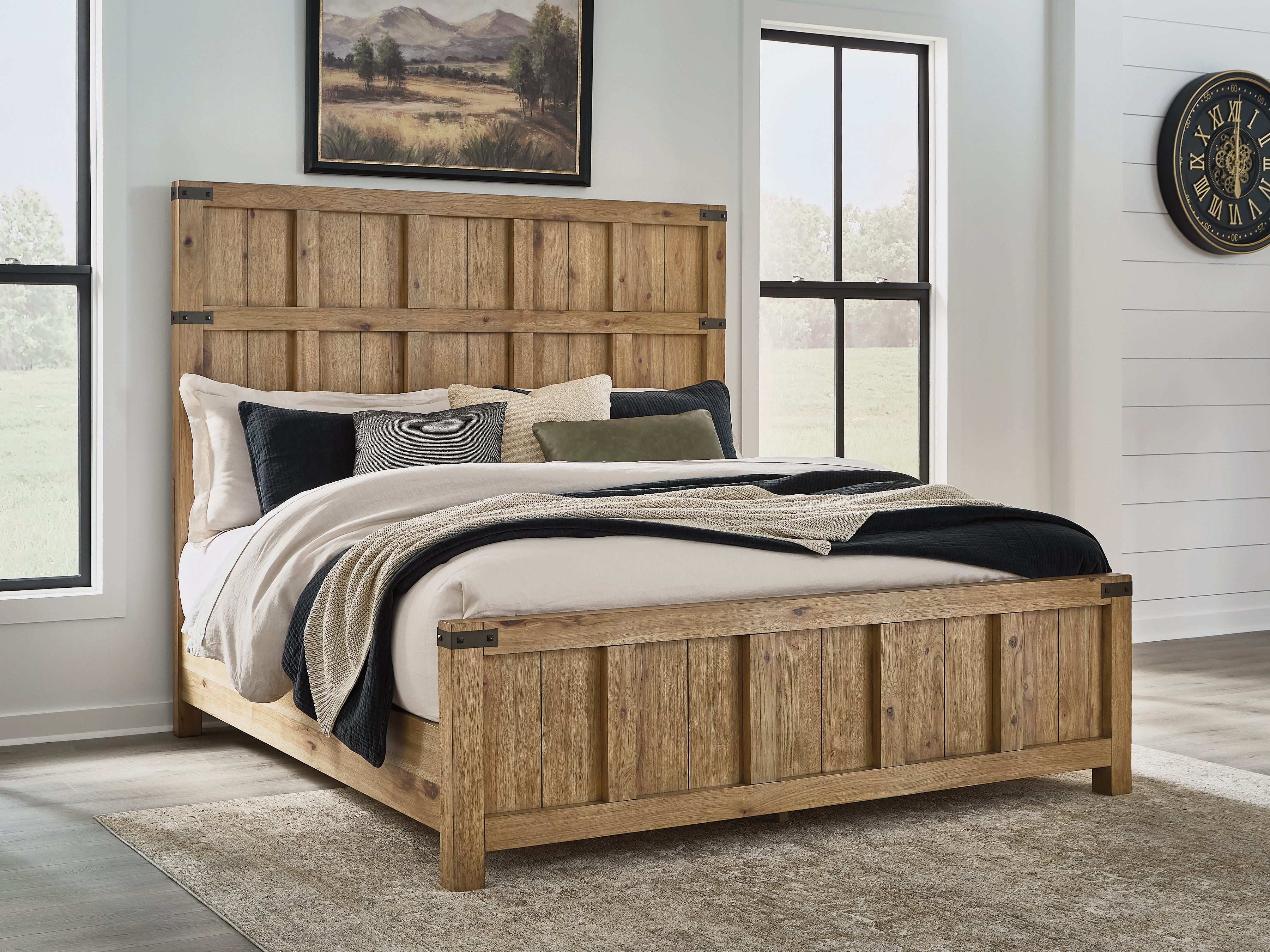 Bay Furniture Gallery - Ashley Furniture - Ridgester Bedroom - California King Panel Bed - B858B7