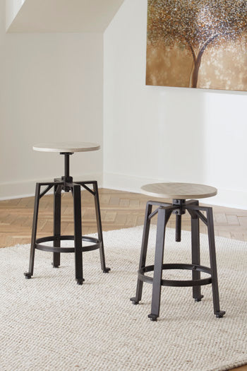 Bay Furniture Gallery - Ashley Furniture - Karisslyn Dining Room - Counter Height Stool (Set of 2) / Whitewash/Black - D336-024X2