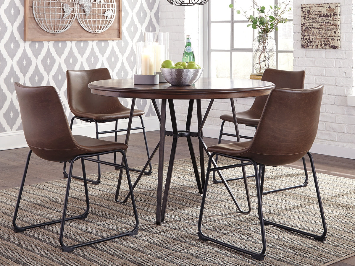 Bay Furniture Gallery - Ashley Furniture - Centiar Dining Room - Round Dining Room Table / Two-tone Brown - D372-15